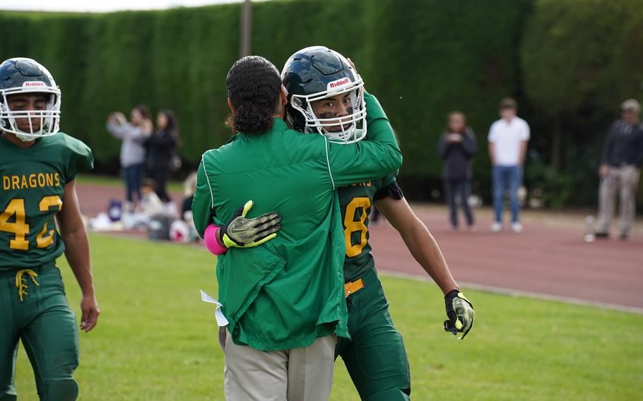 Alconbury celebrates a touchdown.