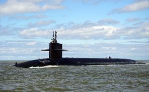 The Ohio-class ballistic-missile submarine USS Alaska returns to its homeport at Naval Submarine Base Kings Bay, Ga., following a strategic deterrence patrol.  (Bryan Tomforde/U.S. Navy)