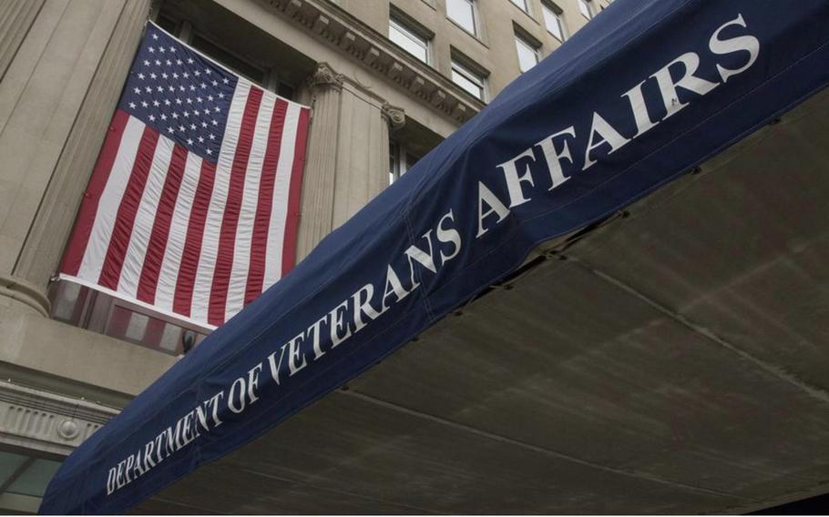 Blue awning in front of a Department of Veterans Affairs building in Washington, D.C.