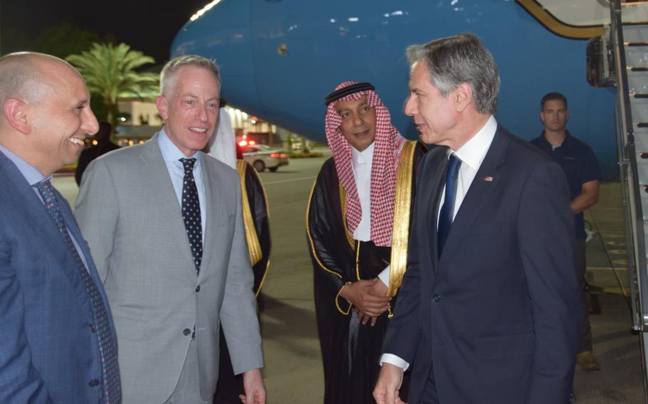 Secretary of State Antony Blinken arrives in Jeddah, Saudi Arabia, in June 2023.