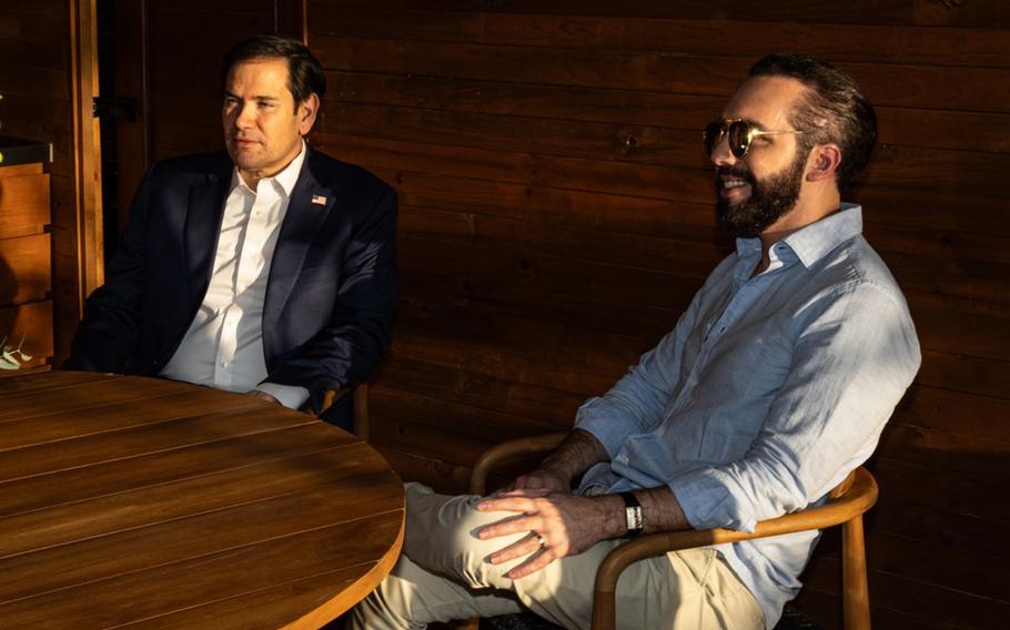 Secretary of State Marco Rubio meets with El Salvador President Nayib Bukele in San Salvador, El Salvador.