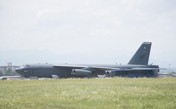 A B-52 Stratofortress Bomber Parks At Yokota Air Base, Japan, Wednesday ...