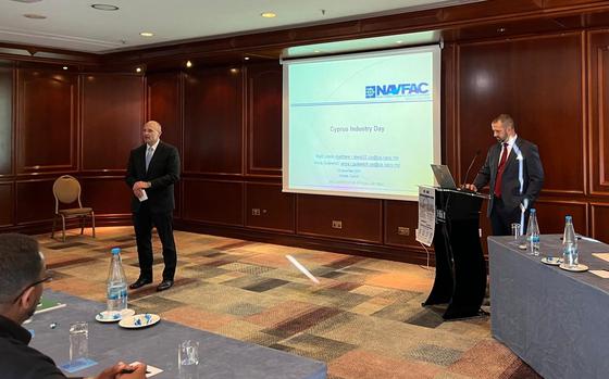 Naval Facilities Engineering Systems Command holds a Cyprus Industry Day in Nicosia, Cyprus, in December 2024. NAVFAC is scheduled to hold a similar event in Belgrade, Serbia, on March 4, 2025.