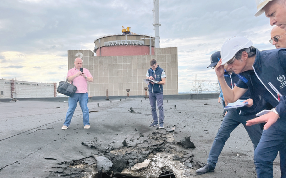 International Atomic Energy Agency inspectors at Zaporizhzhia nuclear power plant in 2022.