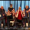 The North Central Quilts of Valor group presented quilts on Nov. 8, to four area veterans at Tonasket High School. They are from left, Richard J. (U.S. Marines), 1965-1969, Ronald L. (U.S. Navy), 1971-1992, Linda F. (U.S. Air Force), 1971-1973, and James M. (U.S. Navy), 1959-1965.