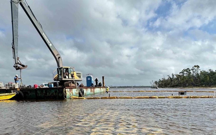 Air Force officials install a new artificial reef