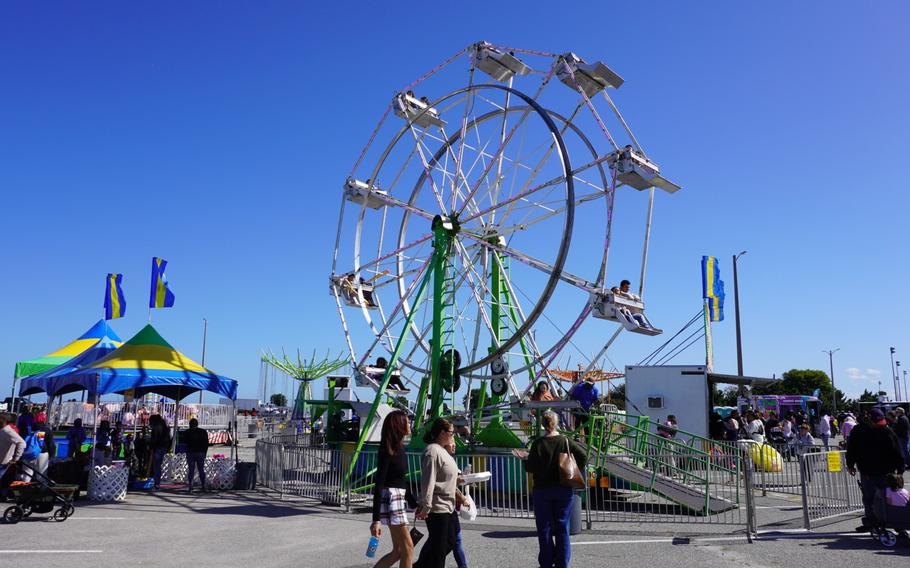 A ferris wheel at the carnival during Naval Station Norfolk’s Fleet Fest