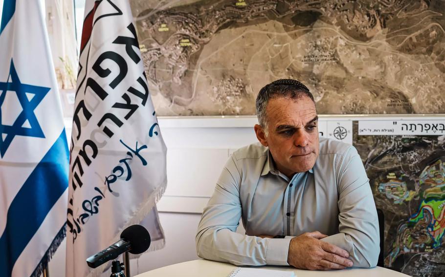 Oded Revivi, mayor of Efrat, in the occupied West Bank, on Nov. 5, 2023.