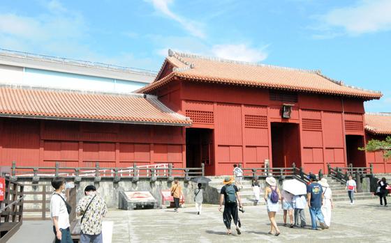 Shuri Castle, which dates to at least the 15th century, has been restored four times since 1453, according to the Japan Cabinet Office’s website.