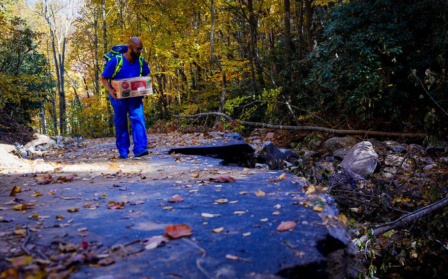 Department of Veterans Affairs workers in Asheville, N.C., visited hundreds of veterans in the days and weeks after Hurricane Helene to provide health care and deliver needed supplies.