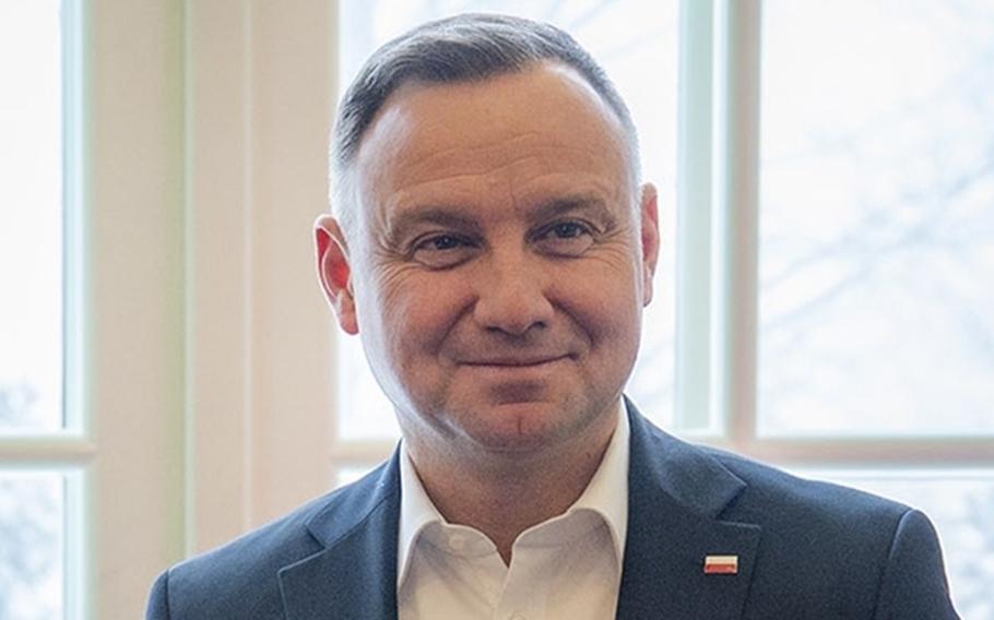 Prezydent RP Andrzej Duda bierze udział w spotkaniu w Wiśle na południu Polski, 20 stycznia 2022 r.