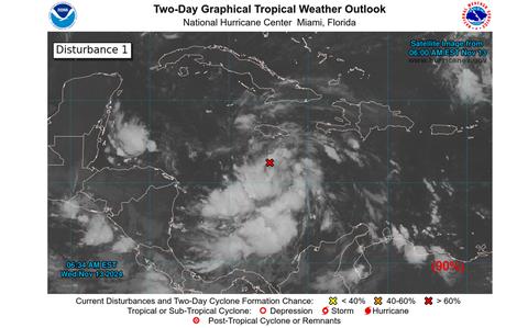 Hurricane Center Says 90% Chance Tropical System Will Form, Forecasts 