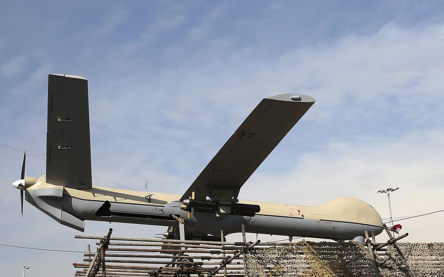 A close-up look at a Shahed drone.