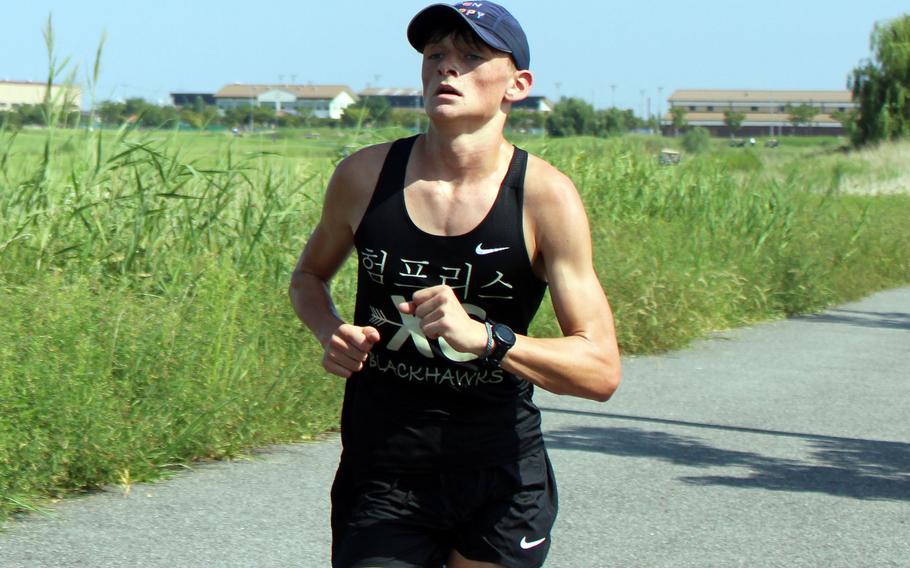 Sophomore Joey Brown of Humphreys won Saturday’s boys cross country race in 17 minutes, 53 seconds.