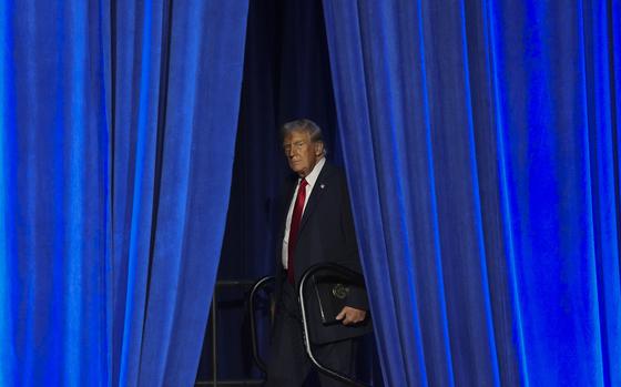 President-elect Donald Trump preparing for his appearance on election night. MUST CREDIT: Jabin Botsford/The Washington Post