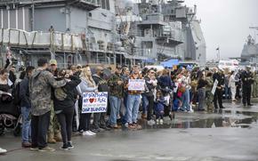 Friends and family of the Arleigh Burke-class guided-missile destroyer USS O’Kane (DDG 77) crew wait for the ship to pull into its homeport of Naval Base San Diego, Feb. 7, 2025. O’Kane, assigned to the Abraham Lincoln Carrier Strike Group, returned from a seven-month deployment to the 3rd, 5th, and 7th. fleet area of operations. As an integral part of U.S. Pacific Fleet, Commander, U.S. 3rd Fleet operates naval forces in the Indo-Pacific and provides the realistic and relevant training to ensure the readiness necessary to execute the U.S. Navy’s timeless role across the full spectrum of military operations. U.S. 3rd Fleet works together with our allies and partners to advance freedom of navigation, the rule of law, and other principles that underpin security for the Indo-Pacific region. (U.S. Navy photo by Fire Controlman (Aegis) 1st Class Bryce Cothran)