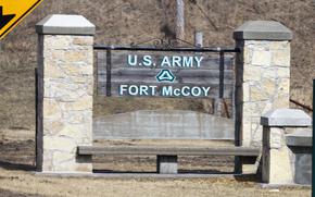 A gate section built by the Works Progress Administration in 1941 is shown on South Post near Highway 16 on March 23, 2018, at Fort McCoy, Wis. From 1935-1941, the Works Progress Administration made significant contributions to the nation's defense efforts and at Fort McCoy were a part of many projects, including building this gate section. (U.S. Army Photo by Scott T. Sturkol, Public Affairs Office, Fort McCoy, Wis.)