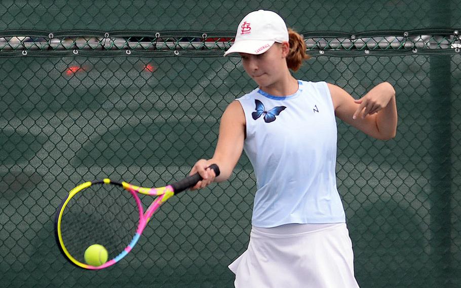 Junior Teagan PenDell transferred to Daegu from Guam High and has in just two weeks played her way up to the Warriors' top girls singles seed.