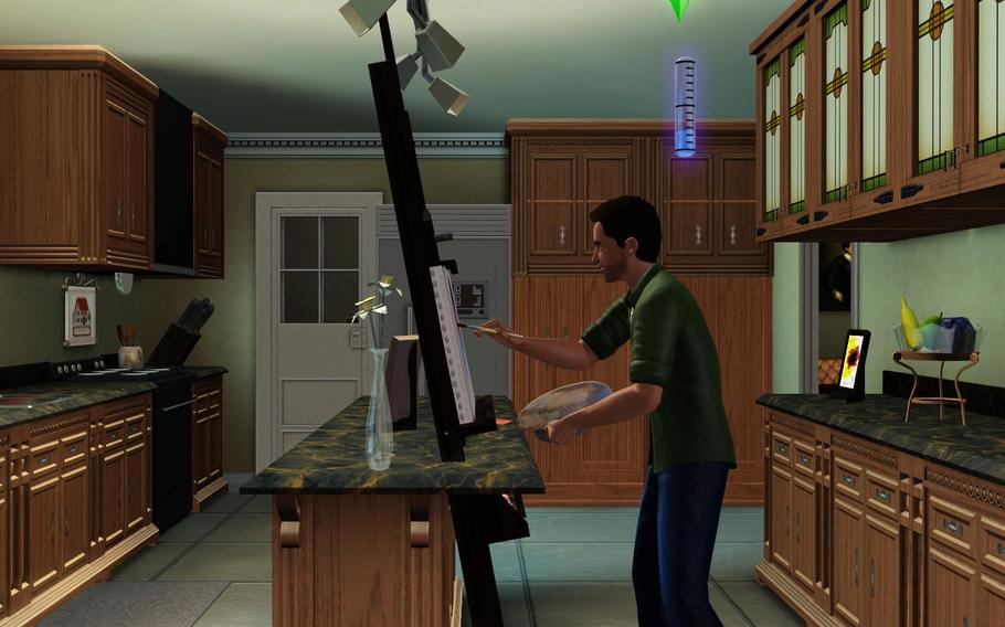 Nick Alcazar found a new hobby in real life after his Sim became good at painting.