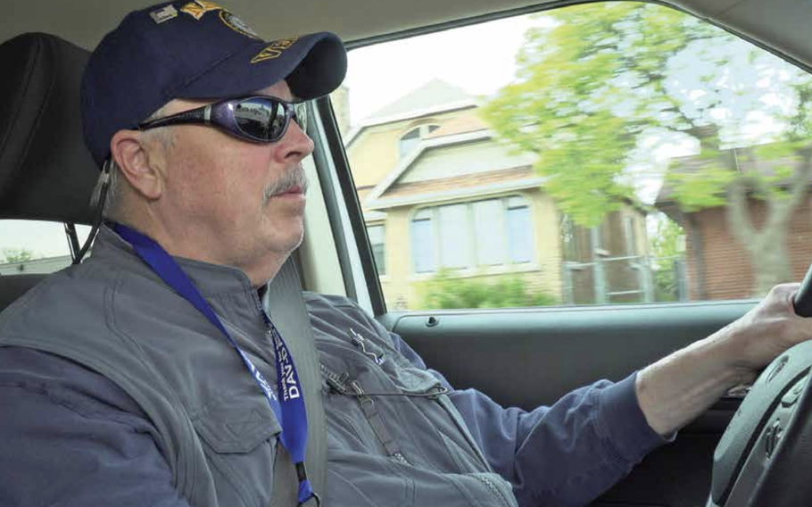 Bierbach is a former petty officer third class who served on the USS Intrepid from 1968 to 1972. He has been a volunteer driver for six years, transporting veterans to their medical appointments at the VA. 