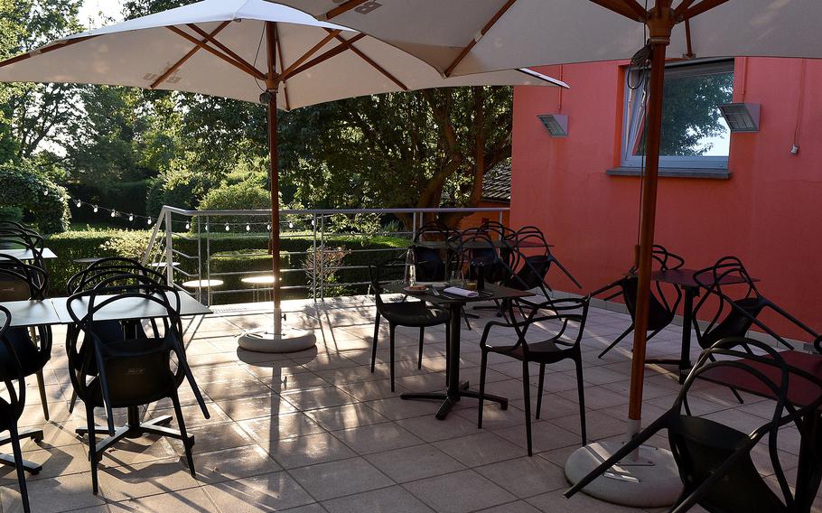 The outdoor patio area at L'intuition in Houdeng-Aimeries, Belgium, proved to be a great place to spend a warm August evening.