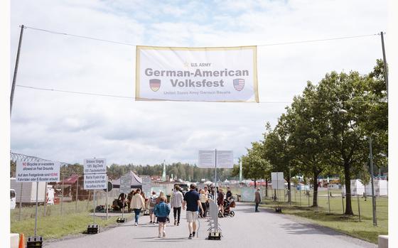 USAG Bavaria and local community members celebrated the weekend with the 63rd Annual German-American Volksfest on Camp Algiers, Grafenwoehr, Germany from August 2-4, 2024. (Lydia Gordon/Stars and Stripes)