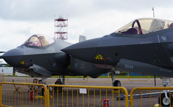 A U.S. Air Force F35A fighter jet on display during the Singapore Airshow in February. 