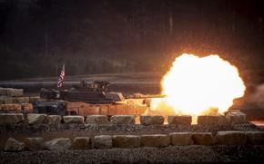 U.S. soldiers fire their M1A2 Abrams tank in a defensive lane during the U.S. Army Europe and Africa International Tank Challenge at Grafenwoehr Training Area on Feb. 13, 2025. Teams from five countries competed this year.