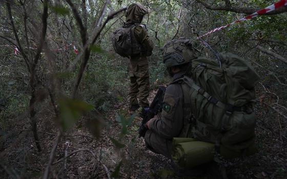 Israeli soldiers in southern Lebanon near the border.