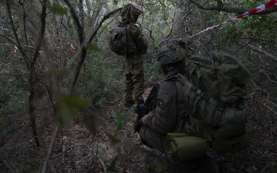 Israeli soldiers in southern Lebanon near the border.