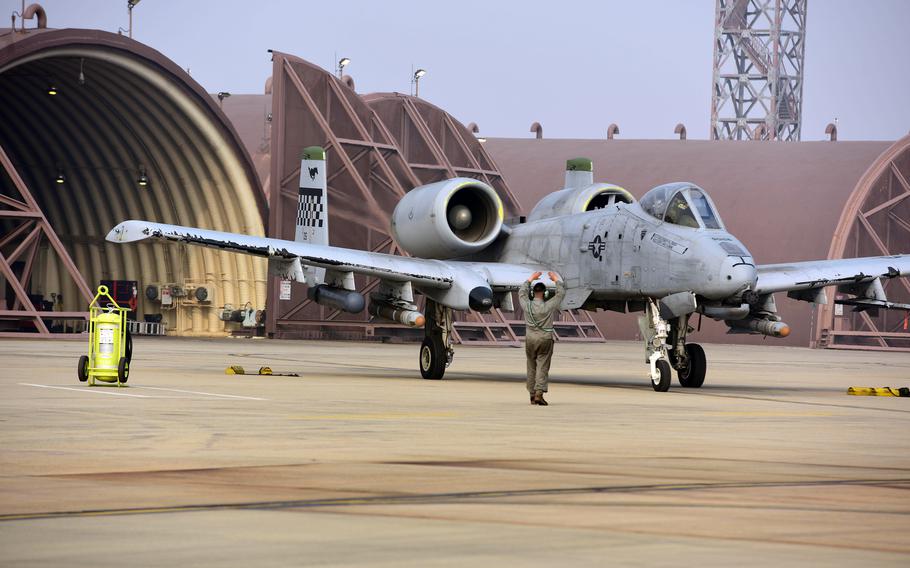 A A-10 Thunderbolt II sits on the runway at Osan Air Base.