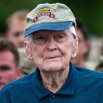 Ralph Puckett wears his Ranger hat.