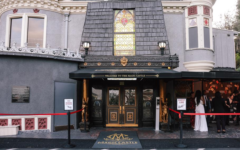The outside of the Magic Castle is seen on May 30 in Los Angeles. To get into the Magic Castle, you must know a member of the Academy of Magical Arts, direct message a performer on social media to request an invitation or book a stay at the Magic Castle Hotel next door.