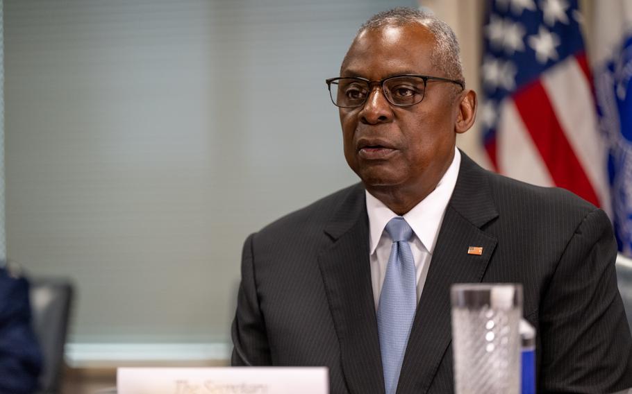 A photo of Defense Secretary Lloyd Austin.