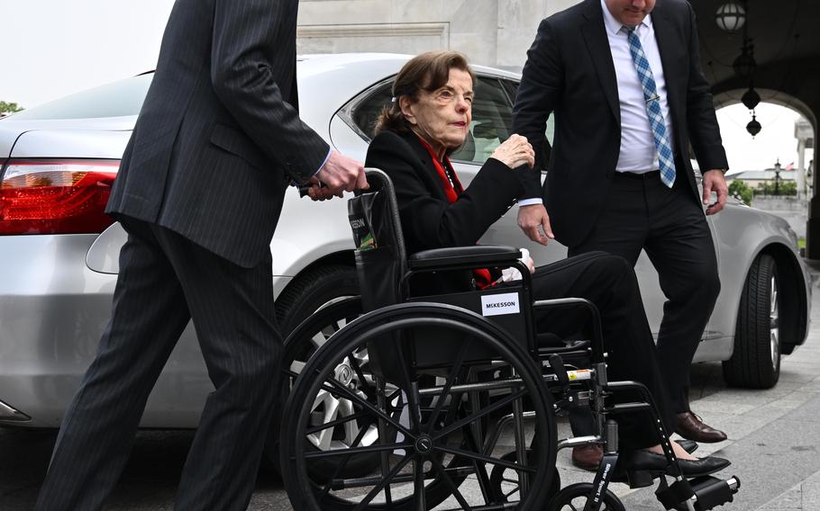 Sen. Dianne Feinstein (D-Calif.) returns to Washington after a lengthy absence to deal with health issues.