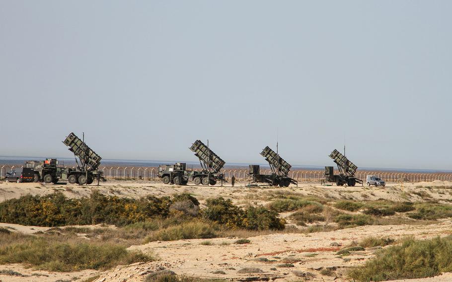 Patriot Launchers prepare for a live fire exercise in a central base in Israel on Mar. 19, 2018.