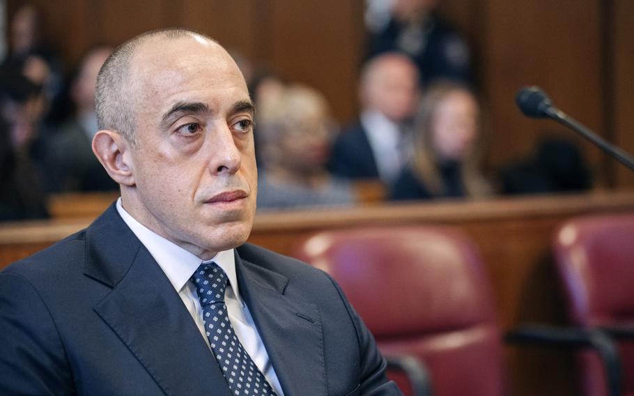 Emil Bove, attorney for former President Donald Trump, sits Manhattan criminal court during Trump’s sentencing in the hush money case in New York on Jan. 10, 2025.