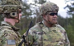 Gen. Darryl Williams, U.S. Army Europe and Africa commander, observes troops at Grafenwoehr Training Area, Germany, Jan. 24, 2024. Speaking at the Association of the U.S. Army’s annual conference in Washington on Oct. 15, Williams said that Russian operatives working inside NATO member nations have upped the risk of a military escalation with Moscow.