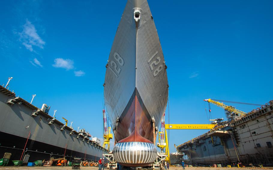 Ingalls Shipbuilding announced Tuesday it had successfully launched DDG 128 — the latest in a long line of Arleigh Burke-class guided missile destroyers.