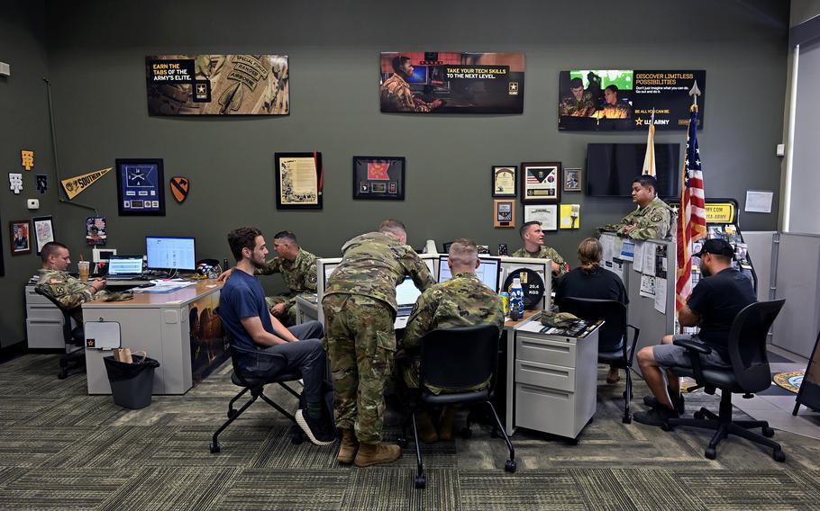 Beaston and team in recruiting office