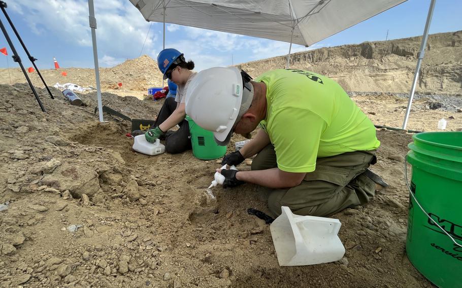 Researchers look for more mammoth remains at Freedom Mine in Beulah, N.D.