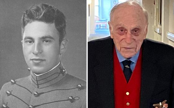 Left: Herbert Stern at the U.S. Military Academy at West Point in 1941, the year he graduated. Right: At 106, Stern is the oldest living West Point graduate. MUST CREDIT: Family photo; Robert Stern