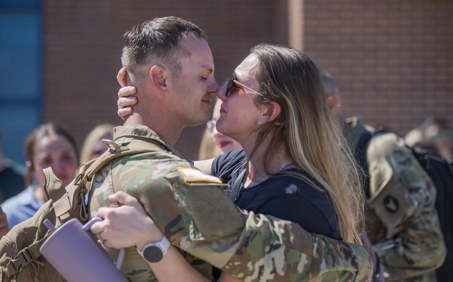 Family and friends bid farewell before Idaho Army National Guard members deploy