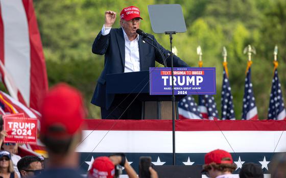 Donald Trump campaigning in Virginia. MUST CREDIT: Parker Michaels-Boyce/Bloomberg