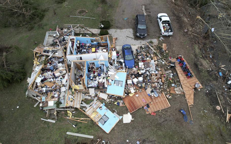 Destruction from a severe storm