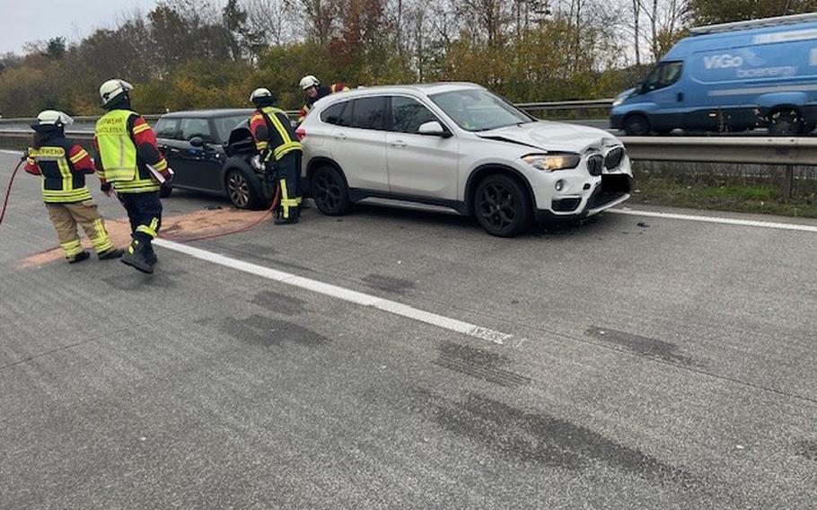 A crash occurred on autobahn A6 near the Bruchmühlbach-Miesau junction Wednesday morning.