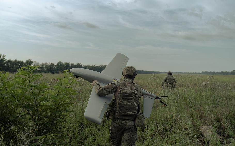 A self-detonating drone unit of the SBU’s Special Operations Center “Alpha” in the Zaporizhzhia region on June 19, 2023. 