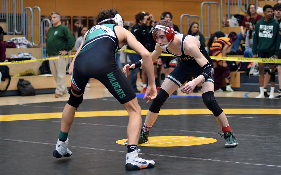 Logan Conrad and Julian Parker battle.