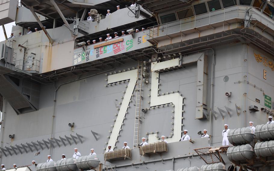 The aircraft carrier USS Harry S. Truman leaves for the Middle East