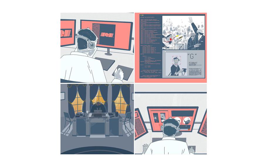 Screen grabs from an Amnesty International animated video posted in July 2021 purportedly depicts how activists, journalists and others are being targeted by powerful surveillance tools.